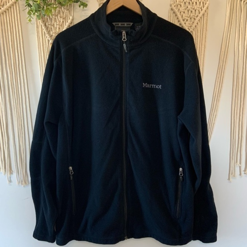 MARMOT Men’s Rocklin Full Zip Fleece Jacket Black‎ XL